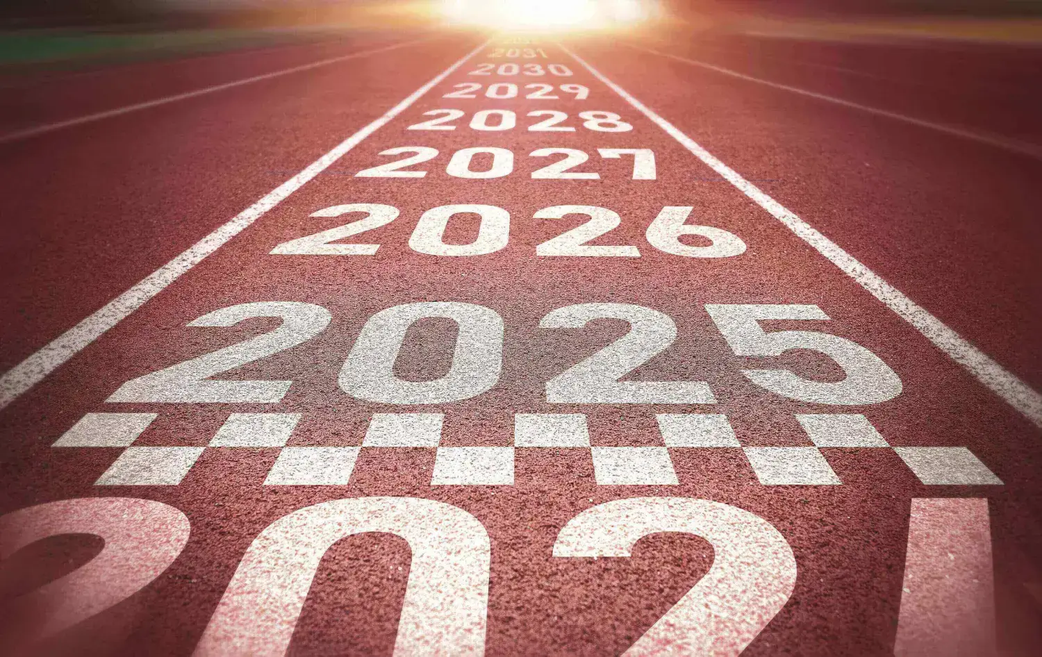 Running track with future years marked.